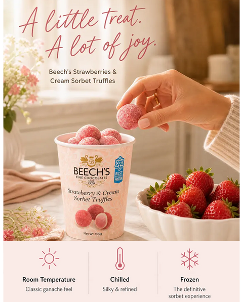 Beech's Strawberries & Cream Sorbet Truffles (100g)
