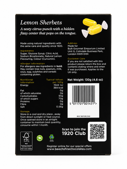 Beech's Lemon Sherbets (130g)