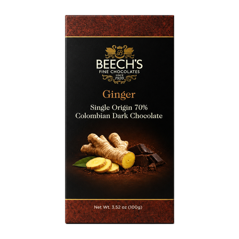 Beech's 100g Single Origin Colombian 70% Dark Chocolate Ginger Bar (100g)
