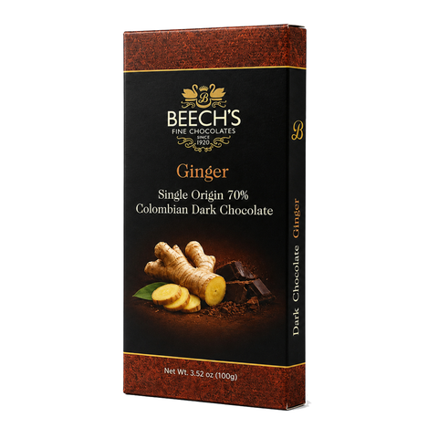 Beech's 100g Single Origin Colombian 70% Dark Chocolate Ginger Bar (100g)