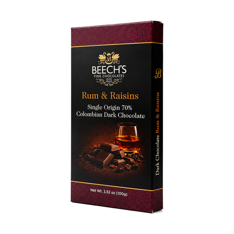Beech's 100g Single Origin Colombian 70% Dark Chocolate Rum & Raisin Bar (100g)