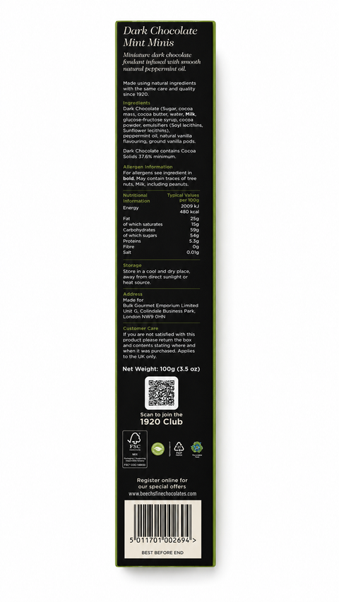 Beech's Dark Chocolate Mint Minis, 100g