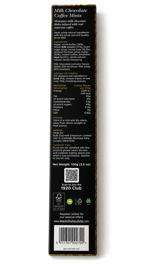 Beech's Milk Chocolate Coffee Minis (100g)