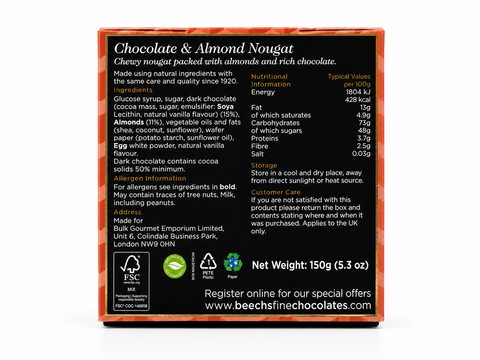 Beech's Dark Chocolate & Almond Soft Nougat Triple Pack (450g)