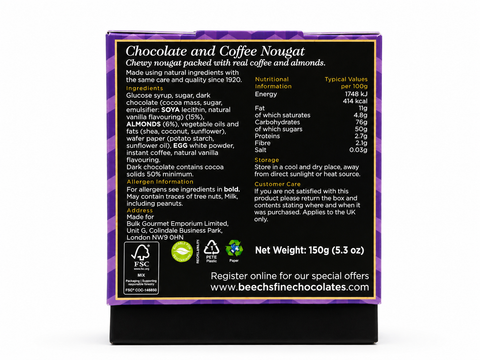 Beech's Chocolate & Coffee Soft Nougat (150g)